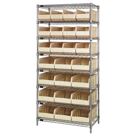 QUANTUM STORAGE SYSTEMS Stackable Shelf Bin Steel Shelving Systems WR8-483485IV